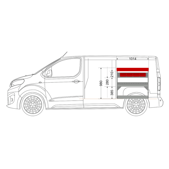Aménagement Peugeot Expert ZEVIM ECO - côté droit