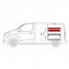 Aménagement métal Peugeot Expert Standard (L2) - ZEVIM Economique rouge - côté droit - vue dans utilitaire et dimensions