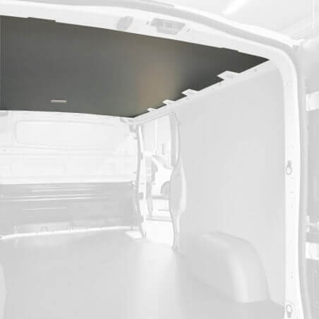 Protection plafond gris pour Citroen Jumpy 2016+. Exemple sur Renault Trafic. La découpe sera spécifique à votre modèle