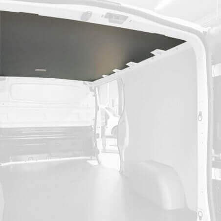 Protection plafond gris pour Dacia Dokker Van. Exemple sur Renault Trafic. La découpe sera spécifique à votre modèle