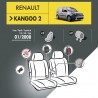 Housses de siège en tissu pour Renault Kangoo - avec accoudoirs et tablette