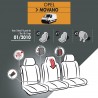 Housses de siège en tissu pour Opel Movano 2010-2021 - avec tablette