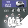 Housses de siège en tissu pour Ford Transit Custom - avec accoudoirs et tablette