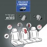 Housses de siège en tissu pour Peugeot Partner 2018+ - avec tablette