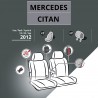 Housses de siège en tissu pour Mercedes Citan - avec accoudoirs et petite tablette