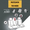 Housses de siège en tissu pour Nissan NV400 2010-2021 - avec tablette