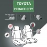 Housses de siège en tissu pour Toyota Proace City - avec accoudoirs