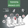 Housses de siège en tissu pour Toyota Proace City - avec tablette