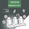 Housses de siège en tissu pour Toyota Proace City - sans tablette