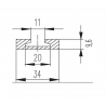 Rail aéro rectangulaire fin - dimensions