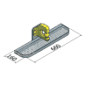 Dimensions marchepied fixe pour véhicule utilitaire avec ferrure d'attelage 660x160