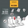Housses de siège en tissu pour Nissan NV300 2016-2019 - avec accoudoirs et tablette