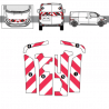 Kit de balisage rouge et blanc pour Citroen Jumpy 2016+ Classe A